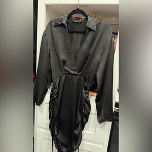 Zara Black Satin Dress
